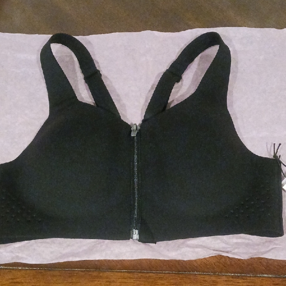 Jockey Black Zip-Front Sports Bra - Picture 4 of 13